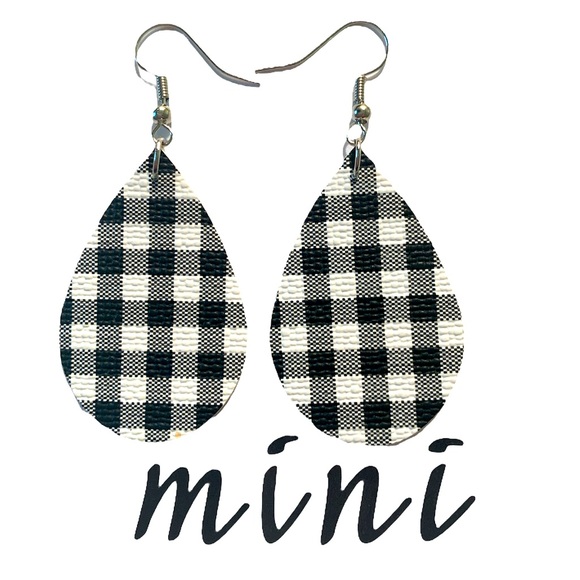 Jewelry - 🖤Pick Any 3 for $12🖤 Mini Faux Leather Teardrop Earrings